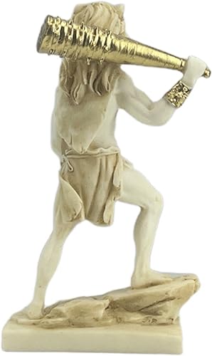 Miniatura 5 de Hércules con cabeza de león y murciélago griego semi dios estatua escultura figura 7.08 pulgadas