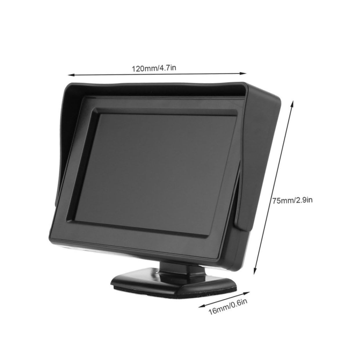 SWOOMEY Car Rear View Monitor LCD Headrest Display with Auto Start Dual Video Input Brightness Contrast for Safe Parking and Driving