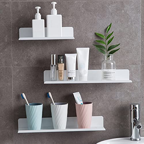 Sdlemeiy Floating Shelves Wall Mounted Bathroom Shelf，Wall Mounted Hanging Shelves，Metal Display Wall Shelf,Wall Mounted，Stainless Steel Material (White-2Pack, 11.9Inch) #TOP1
