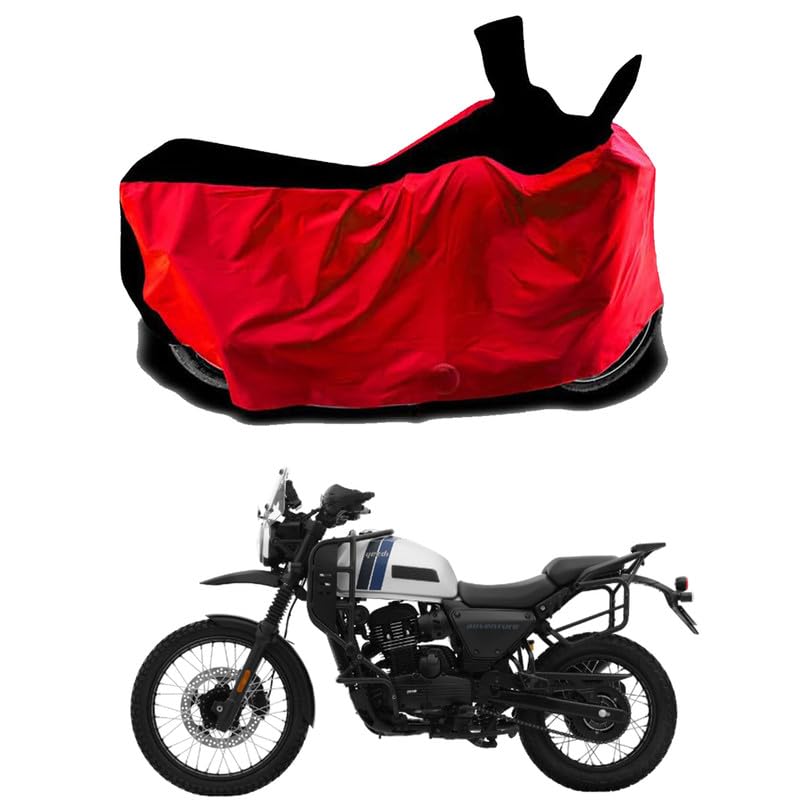 MITHILA MART-Compatible with Yezdi Adventure Slick Bike Body Cover Water Resistance Dust Proof UV-Rays Full Body Protection (Black & Red)