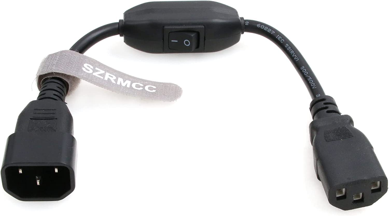 SZRMCC IEC 320 C14 bis C13 Verlängerungskabel mit Stecker und Buchse mit EIN-Aus-Schalter C14 bis C13 Netzkabel (5Pcs)