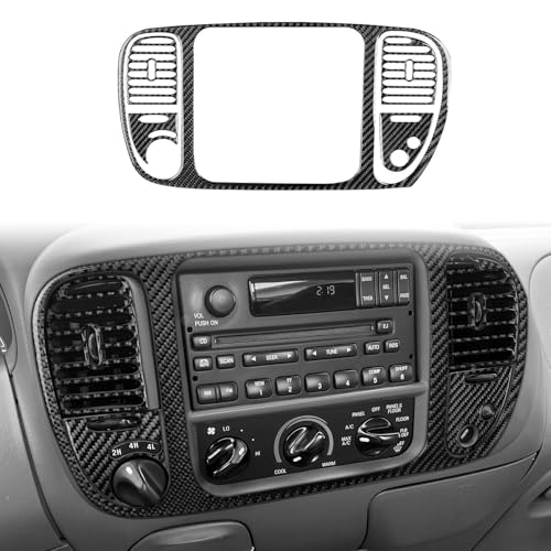Carbon Fiber Car Stickers Center Console Air Conditioning Panel Kit A Car Interior Decorative Decals Compatible with Ford F-150 1997 1998 1999 2000 2001 2002 2003 2004 Accessories Black 5PCS
