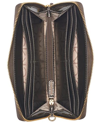 Image of Calvin Klein Key Item Saffiano Continental Zip Around Wallet with Wristlet Strap