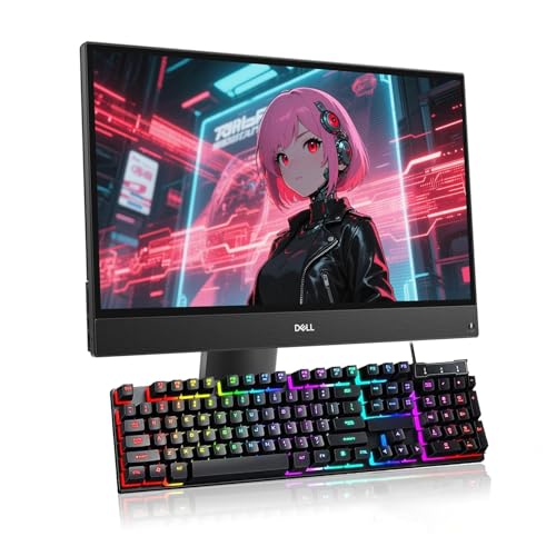 Image of Dell OptiPlex 5260 All-in-One Desktop, 21.5 inch FHD (1920 x 1080) Display, Core i7-8700 3.2GHz, Up to 4.6GHz, 8GB RAM, 256GB SSD, Keyboard & Mouse, USB BT+WiFi, NO CAM, Windows 11 Pro (Renewed)