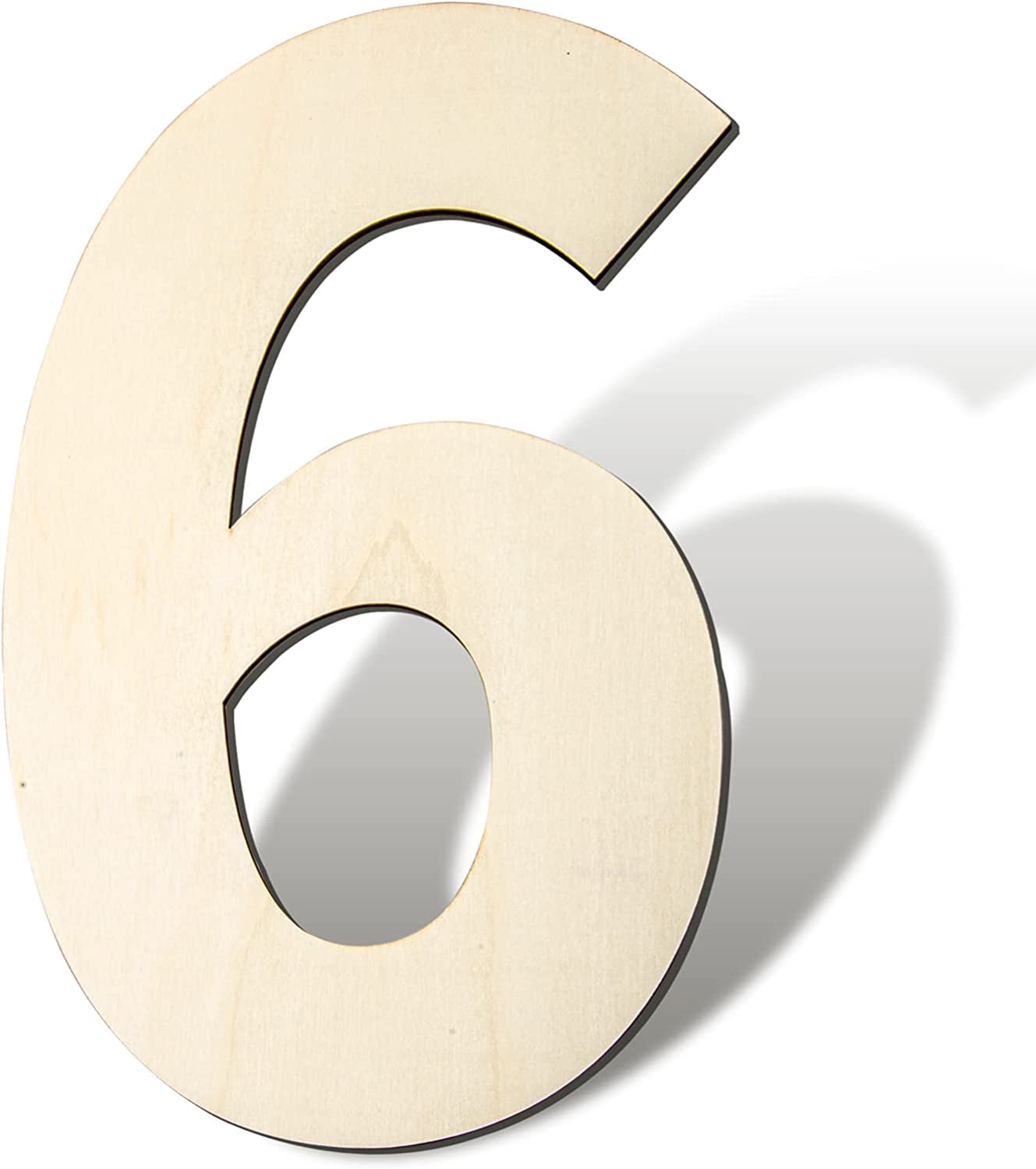 Haoser 10 Inch Blank Wood Number 6 Unfinished Wooden Number Sign Large Number 6 for Birthday Graduation DIY Craft Art Decoration Party Decoration. (6)-image-32