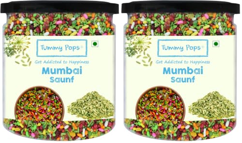 Image of Tummy Pops | Mumbai Saunf Mix - 350gm Jar | After Meal Digestives Mukhwas Mouth Fresheners, Handmade & Sun-Dried Sweet Saunf Mouth Fresheners | Fennel Seeds Saunf Mukhwas (Pack of 2)