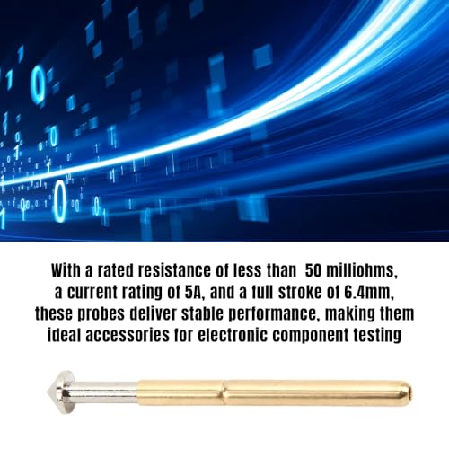 Image of Spring Test Probes, 100Pcs P156-E High Accuracy Round Pogo Pins for PCB Board Testing Contact