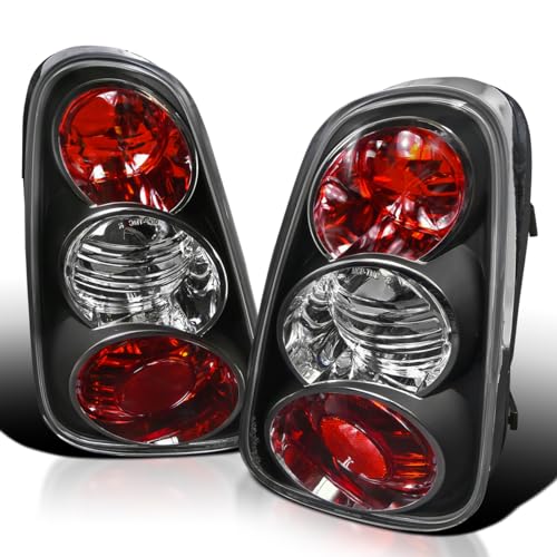 SPEC-D TUNING Black Tail Lights Compatible with 2002-2004 Mini Cooper, Left + Right Pair Assembly
