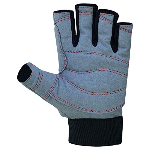 Image of MRX BOXING & FITNESS Sailing Gloves with 3 /4 Finger and Grip for Men and Women, Great for Kayaking, Workouts and More Grey /Black