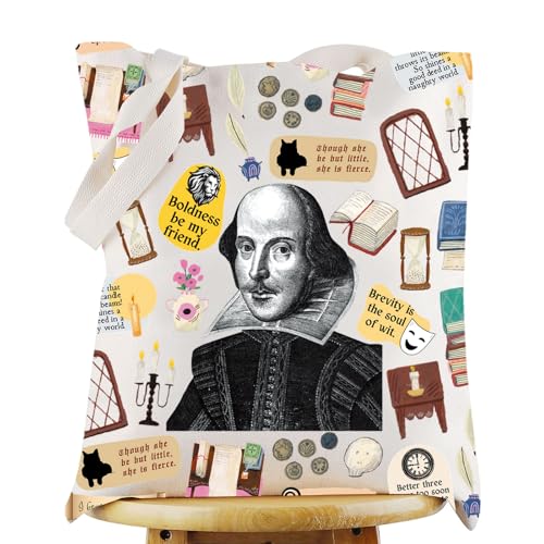 Bolso tote para amantes de la literatura con frase 'Brevity is the Soul of Wit' - G2TUP miniatura 1