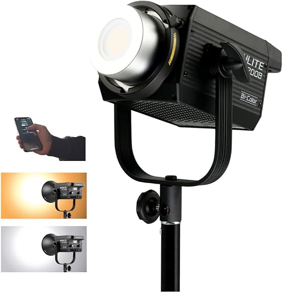 Nanlite FS-200B 220W Bi-Color LED Video Light, 2700K-6500K COB Studio Light with Bowens Mount, App Control, Quiet Fan, High CRI for YouTube, Photography, Filmmaking & Live Streaming