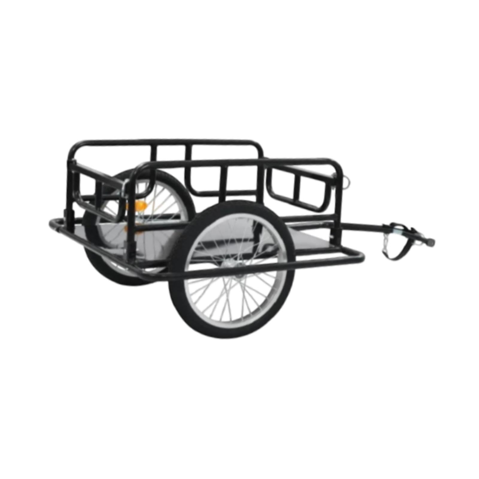 Remorque Cargo Pratique pour vélo, en tôle d'acier et Tubes d'acier, Transport Polyvalent, Roues de 39 cm, Installation Facile.