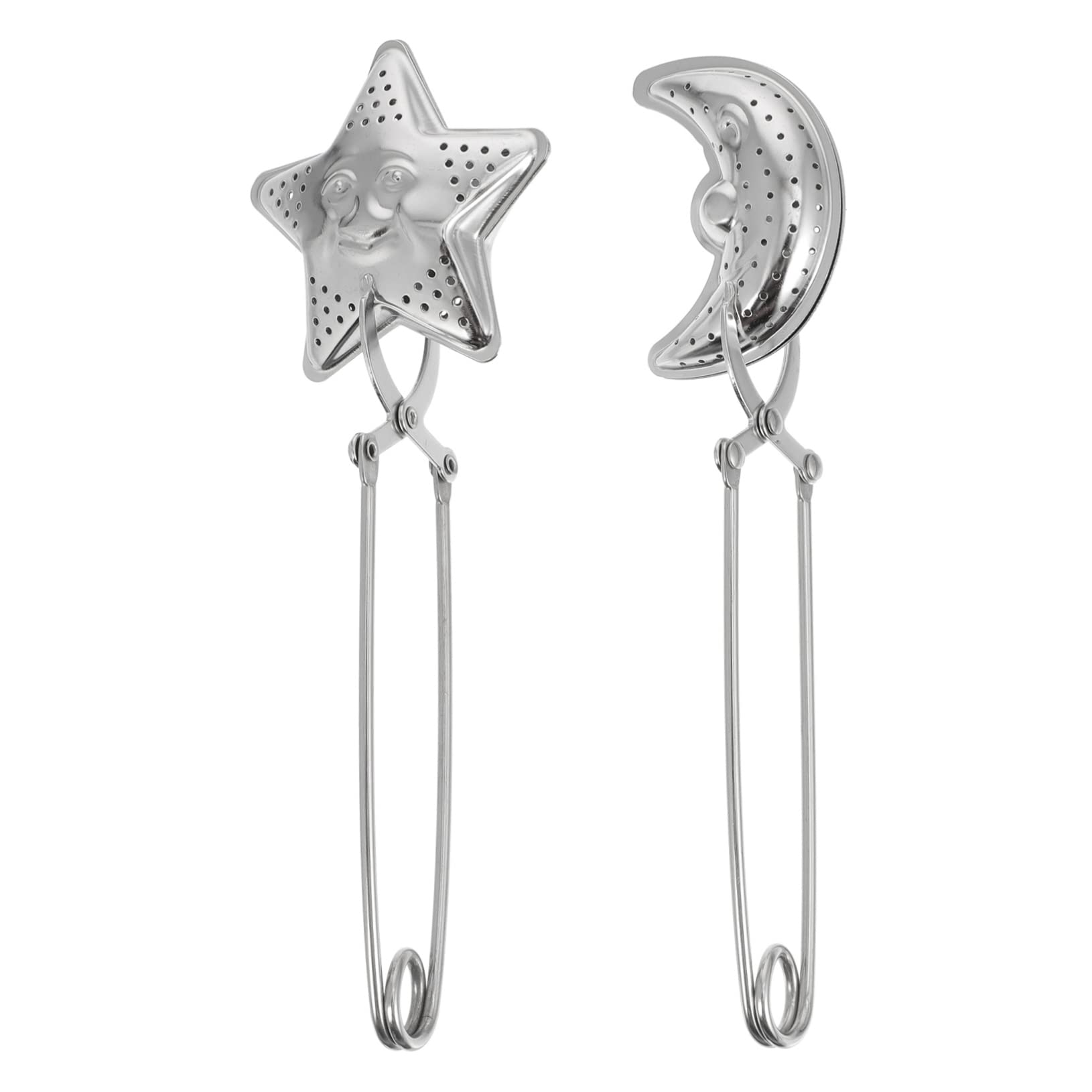 CIYODO 2pcs Stainless Steel Tea Infuser with Long Handle Tea Strainer Easy to Use and Clean Fine Filtration for Precise Brewing Silver Design