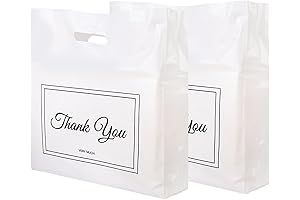 100-Pack 16x18 Inch White Shopping Bags for Clothing