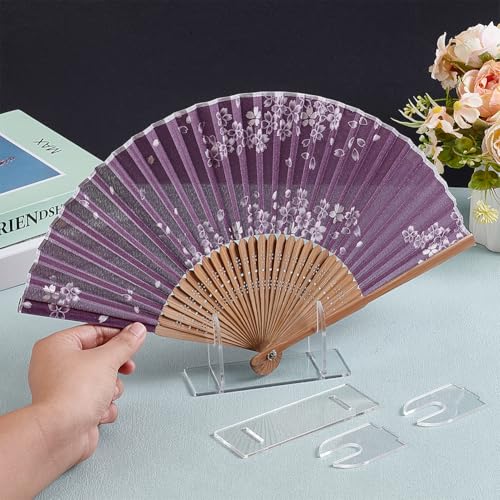 AHANDMAKER 4 Packung Acryl Ventilatorständer Durchsichtiger Ventilatorhalter Schreibtisch Displayständer Für Traditionelle Japanische Und Chinesische Faltbare Handventilatoren Büro Regal Dekoration
