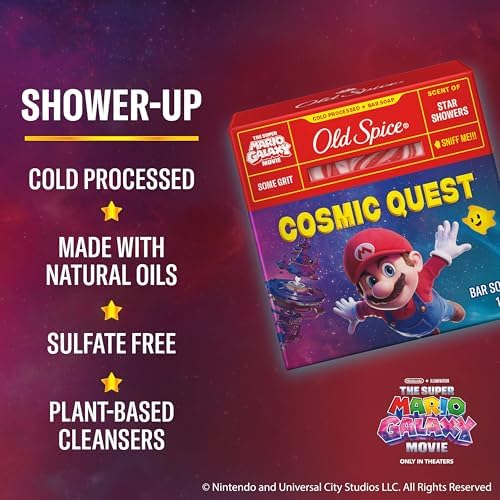 Old Spice Men’s Cold Processed Bar Soap, Cosmic Quest, Scent of Star Showers, Old Spice x The Super Mario Galaxy Movie, Some Grit, 141 g — view 3