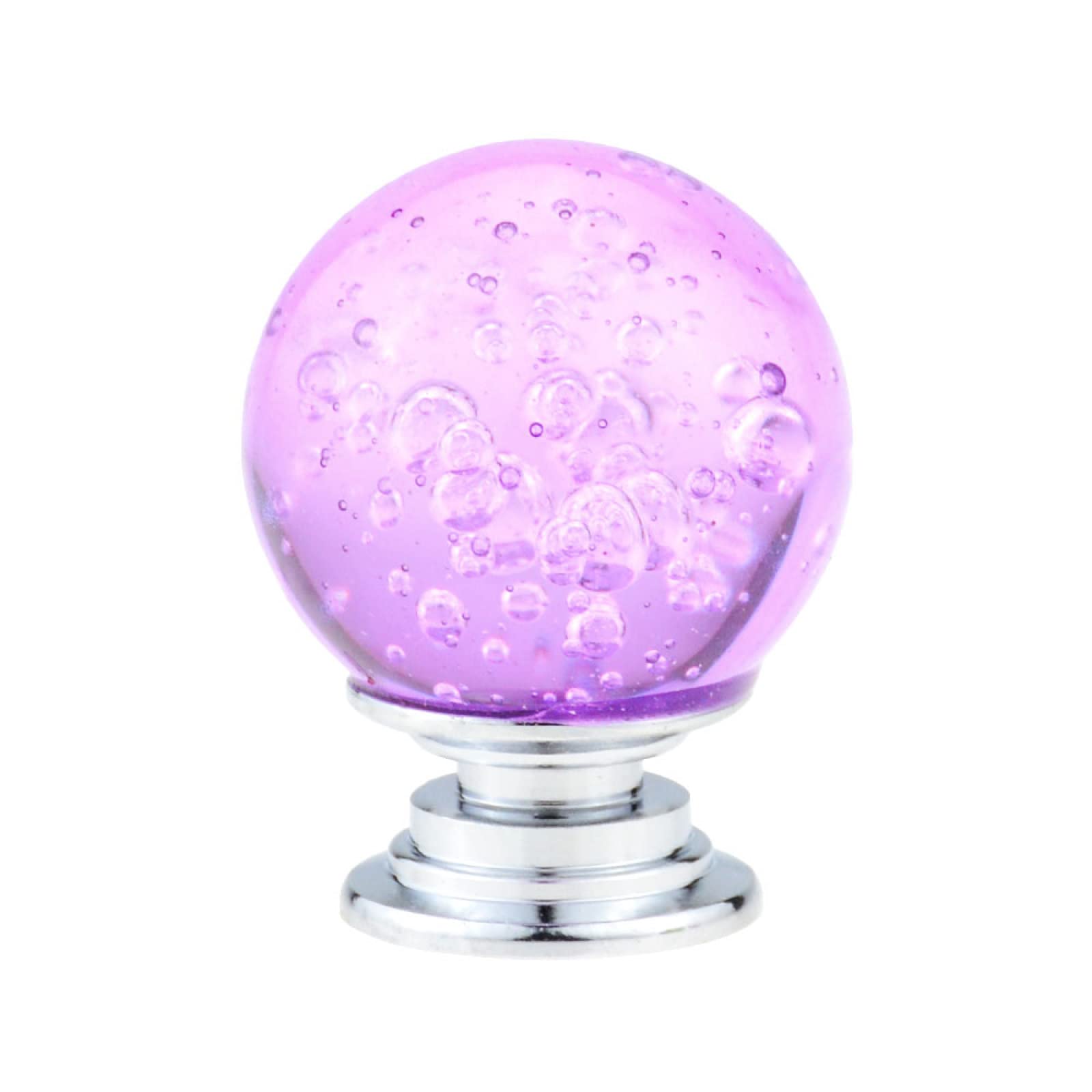 Bszcxbvmp Purple Crystal Drawers Knobsb, Crystal Glass Drawer Handles Round Bubble Multicolor 10 Pcs For Cabinet Wardrobe 30Cm(Purple)