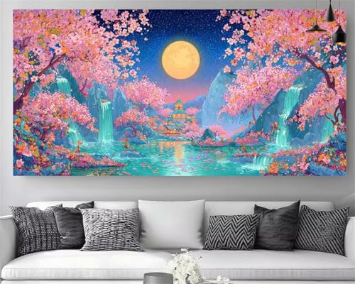 Diamond Painting Fleur de Cerisier Grand Format 100x200cm Peinture Diamant 5D