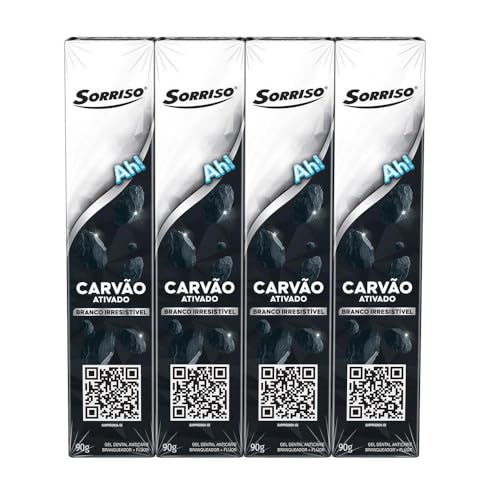 Creme Dental Sorriso Carvão Ativado 4 unidades de 90g