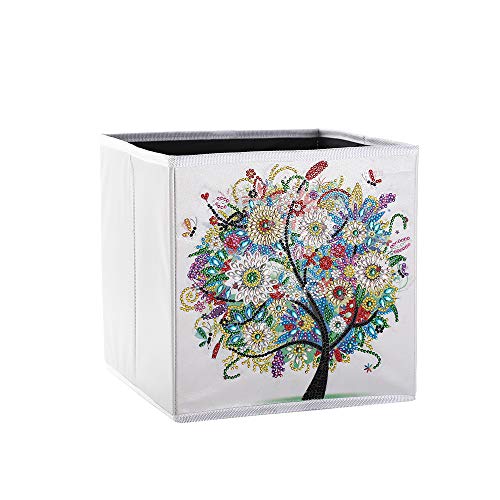 5D DIY Diamond Painting Folding storage box, Mosaic Making Drill Special Shape Diamond Painting Kit for Bags, Embroidery Diamond Arts Craft Home Decor (B)