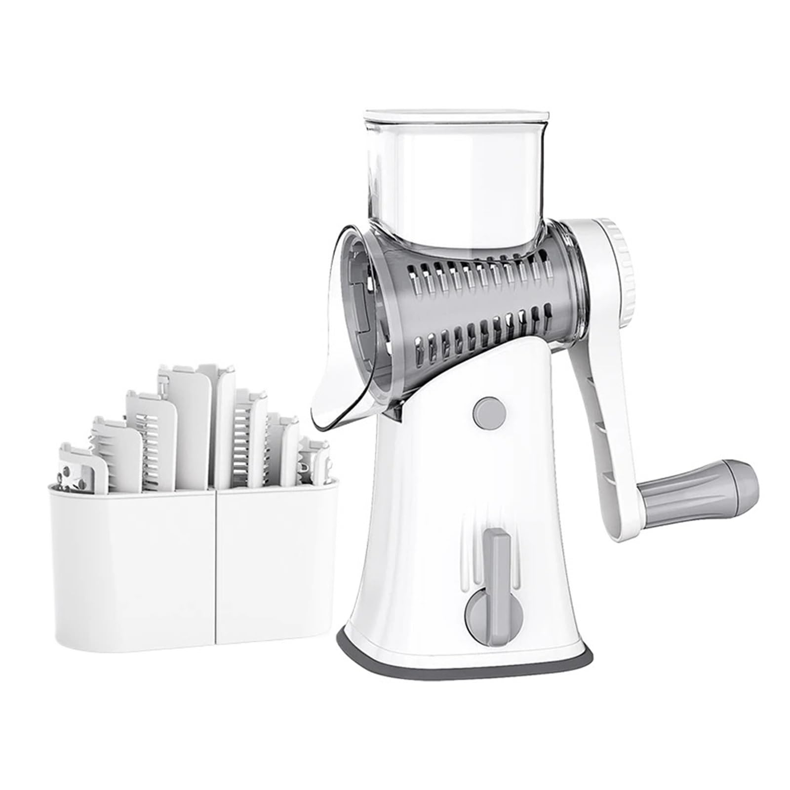 Generisch 5-in-1-Käsereibe, Schredder, Küche, Mandoline, Gemüse, Julienne-Schneider, Waffel(White)
