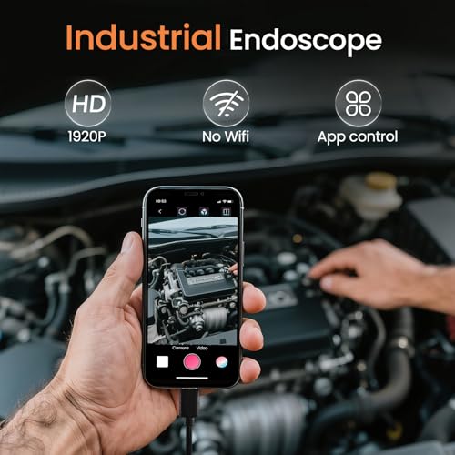 Cámara Endoscópica con Luz, Boroscopio HD 1920P con LED Regulable miniatura 2