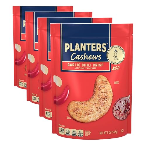 Image of PLANTERS Garlic Chili Crisp Cashews, 5oz Bag (Pack of 4)