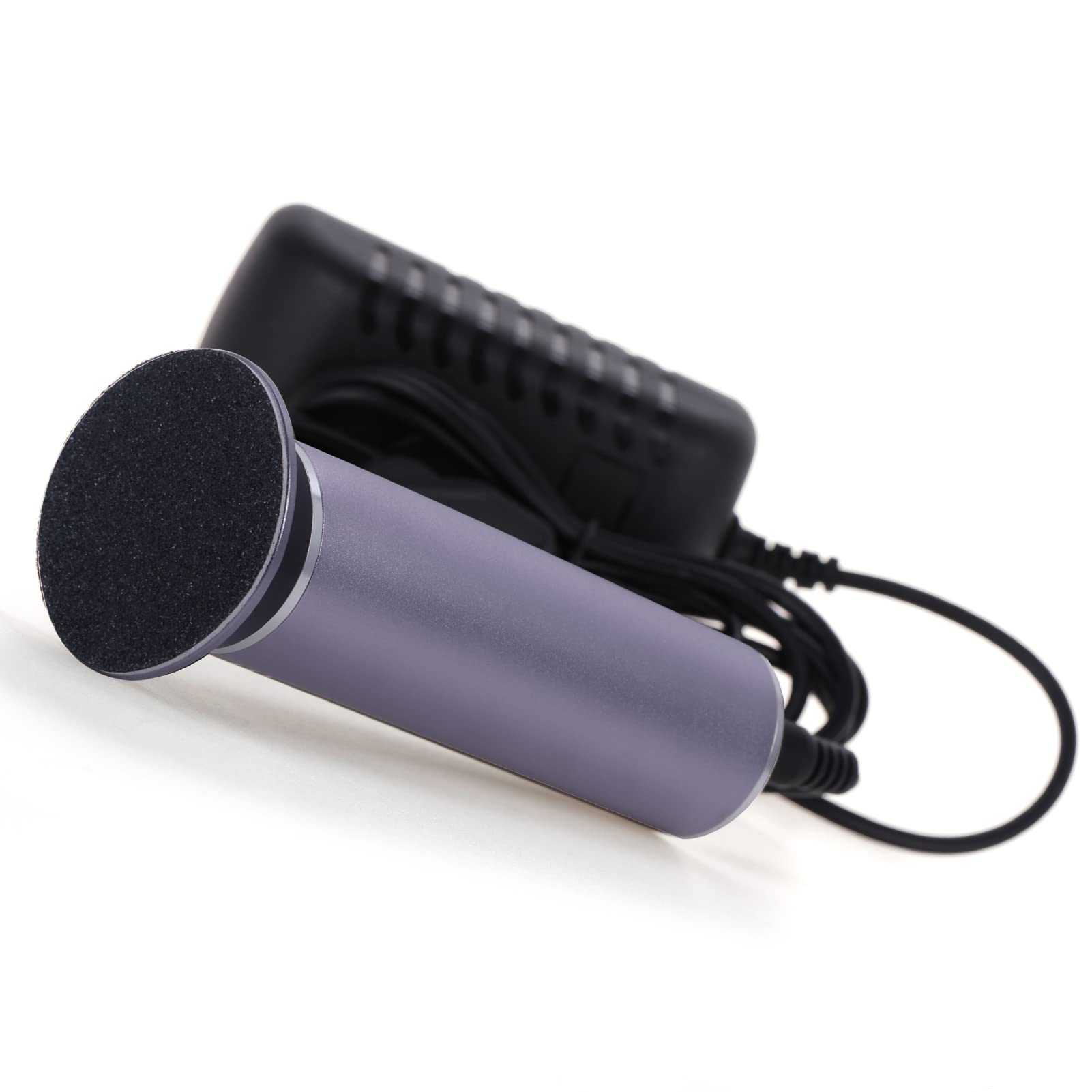 Râpe à Pieds Pédicure Electrique Anti-callosité Lime Pieds Electrique pour Corne (Vitesse Réglable) avec 60 Tampons de Remplacement pour Femmes Hommes Pédicures, Pas Besoin de Batterie (Gris Argent)