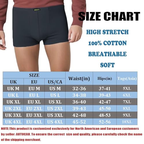Cotton Men's Boxer Shorts Underwear,Plus Size Boxer Brief, Loose Fit Soft Stretchy Trunks 4 Pack,US L-5XL 7