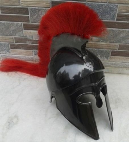 NauticalMart Greek Black Corinthian Helmet Red Plume Medieval Armour