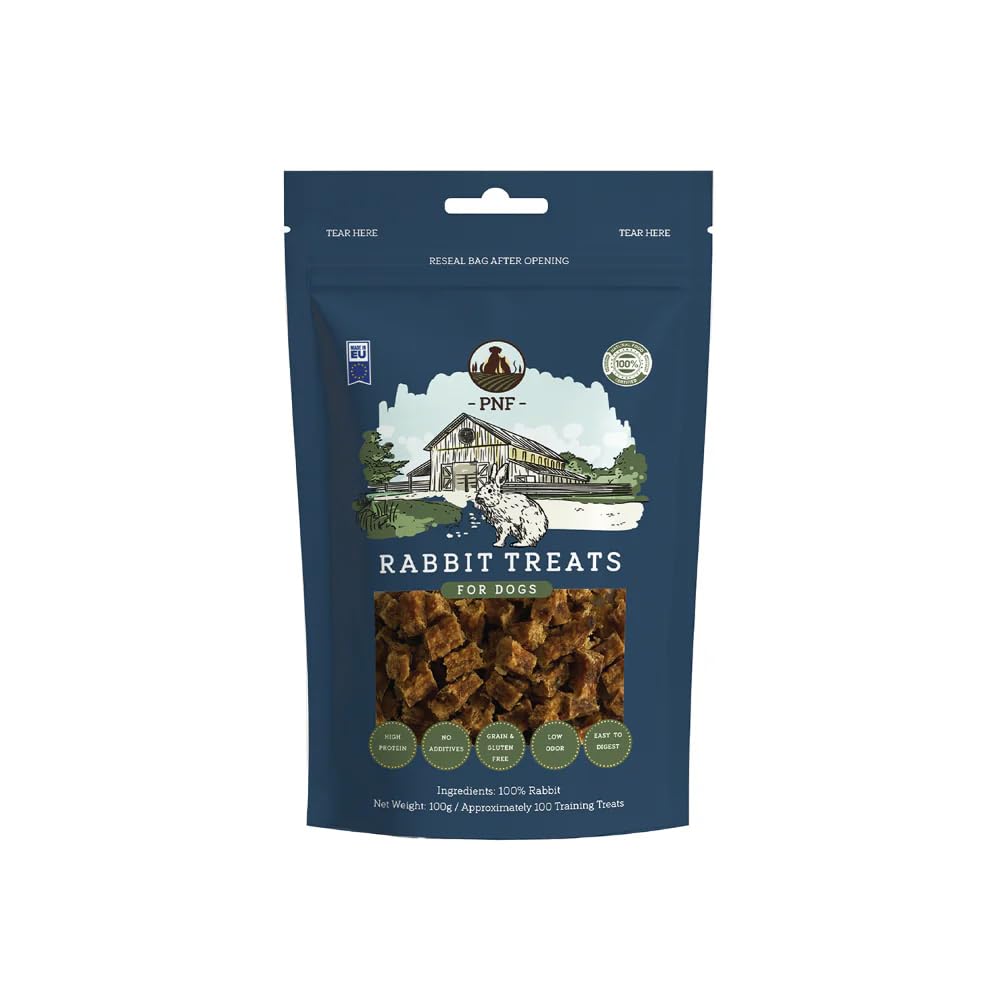 Rabbit Training Treats for Dogs, Made with 100% single ingredient and gently air-dried Dog Treats, Low in Fat (100g)