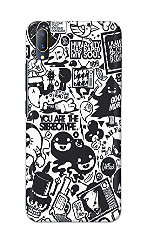 Image of Printed Hard Back Cover Case for Vivo V11 Pro Back Cover (Mixed Cartoon) -702
