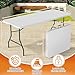 Folding Table 6 Foot Indoor Outdoor Heavy Duty Plastic Portable Fold Up Table Utility Camping Dining Party Table, Easy to Assemble, White