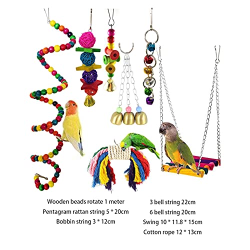 Vogelspeelgoed Huisdier Bird Swing Toys Chewing Bite Rattan Balls Papegaai Opknoping Speelgoed Multicolored LoveBird… - Afbeelding 3