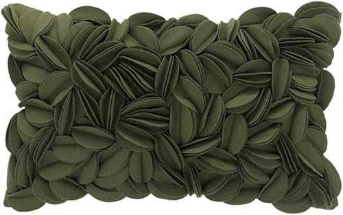 Miniatura 1 de King Rose - Funda de cojín de lana maciza, hecha a mano, diseño floral 3D, 12 x 20 in