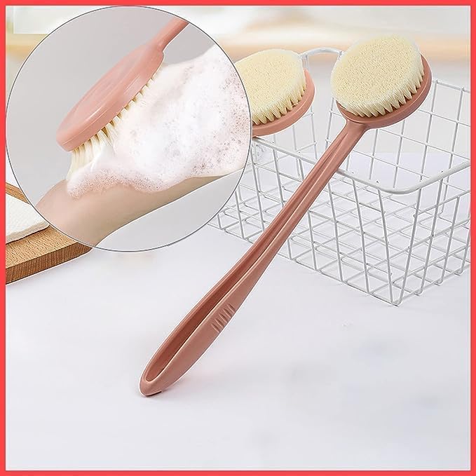 Glitzn Bath Body Brush With Soft Comfortable Long Handle Gentle Exfoliation Improve Skin's Health And Beauty Wet Or Dry Brushing Back Scrubber For Shower 4