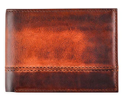 RFID Men's Wallet Bifold Leather with Removable Flip Up 2 ID Windows, Premium Wallet with Smart Design - Durable Security Billfolds for Men