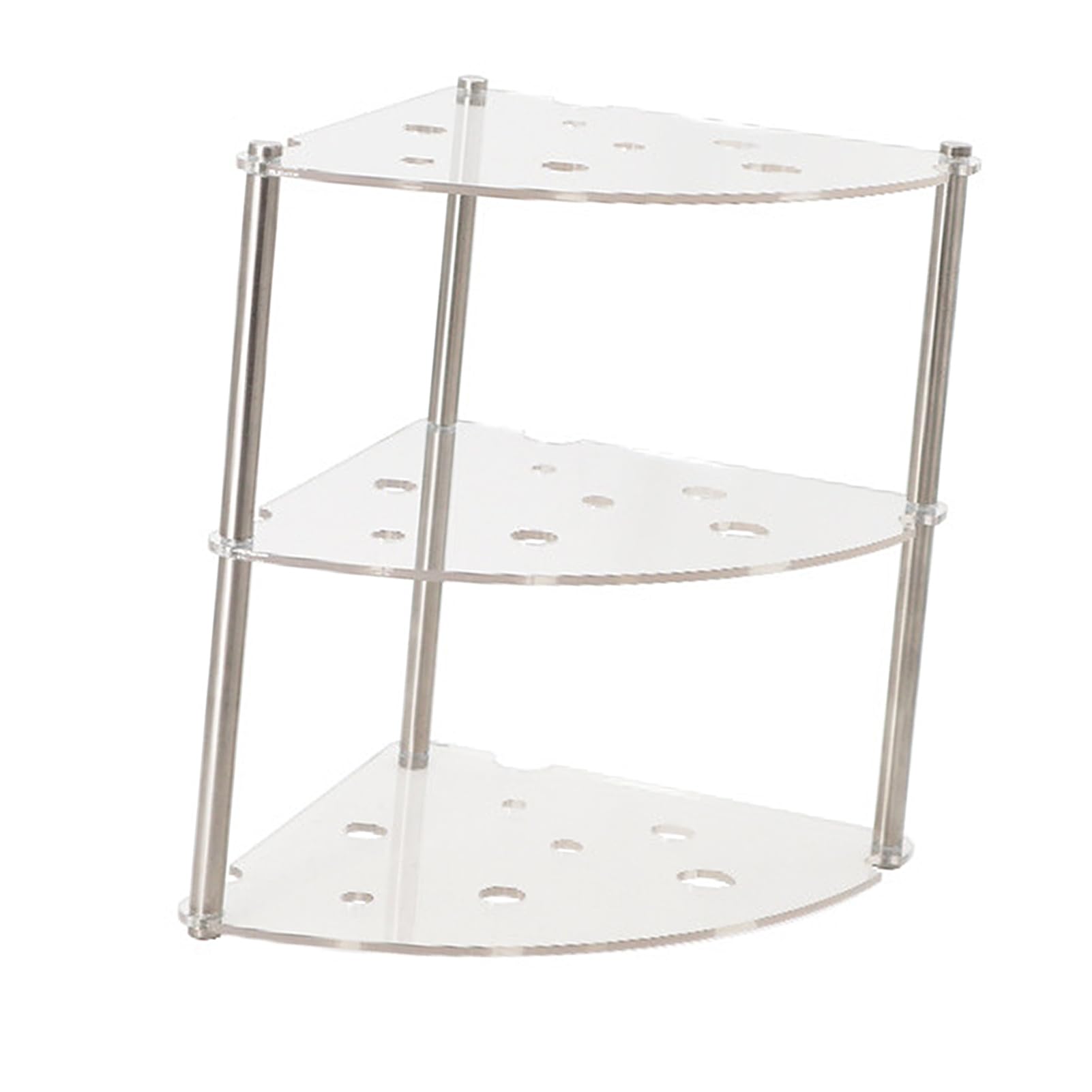 TangxiDesktop Storage Rack, 3 Tier Minimalist Acrylic Metal Desktop Storage Rack for Store (Transparent)