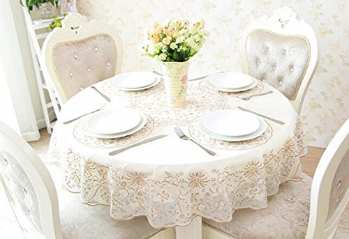 Nappe imperméable PVC ronde table à manger style européen dentelle douce