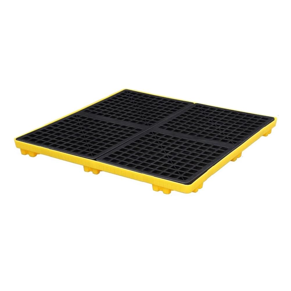 Modułowa Platforma Do Zabezpieczania Przed Wyciekami, Platforma Do Ograniczania Wycieków, Plastikowy Pojemnik Na Tace, Szczelna Platforma Do Ustawiania Beczek Z Olejem Na Paletach, Żółta, 120*120*10