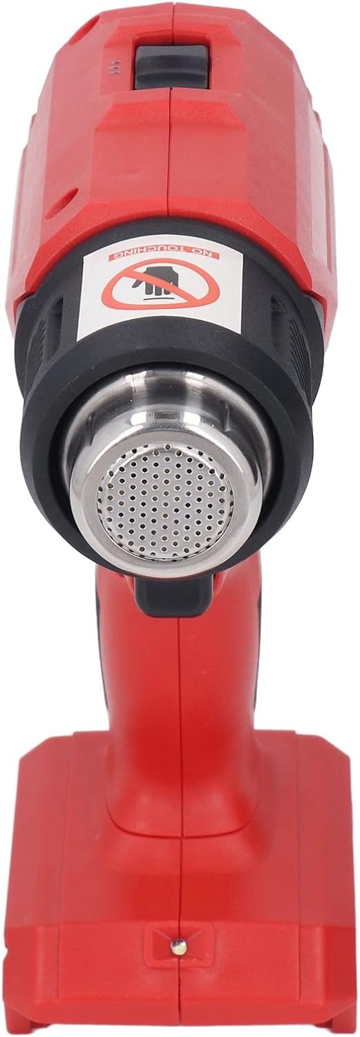 Cordless Adjustable Temperature Heat Gun Portable Rechargeable Handheld Heating Machine with 4PCS Nozzle for Wide Application (Red)
