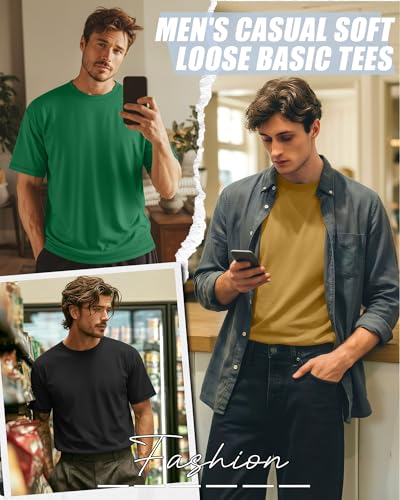 Image of Neer 3 Pack Big and Tall T-Shirts for Men L-7xl Tops | Large Casual Stretch Workout Tees, Short Sleeve Crewneck Oversized Shirts, Classic Summer Outfits, Comfy Basic Loose Clothes