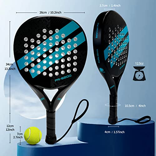 Image of IANONI Padel Racket Carbon Fiber Surface with EVA Memory Flex Foam Core Padel Tennis Racquets Paddle Tennis Racket