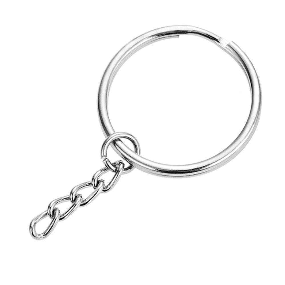 120 Anneaux Porte-clés En Métal Argenté 25 Mm - Pour DIY, Bijoux, Artisanat - Avec Bagues Ouvertes, Lot Créatif