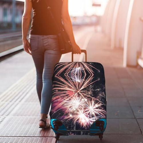 Housse de protection en polyester blanc motif feu d'artifice - 7