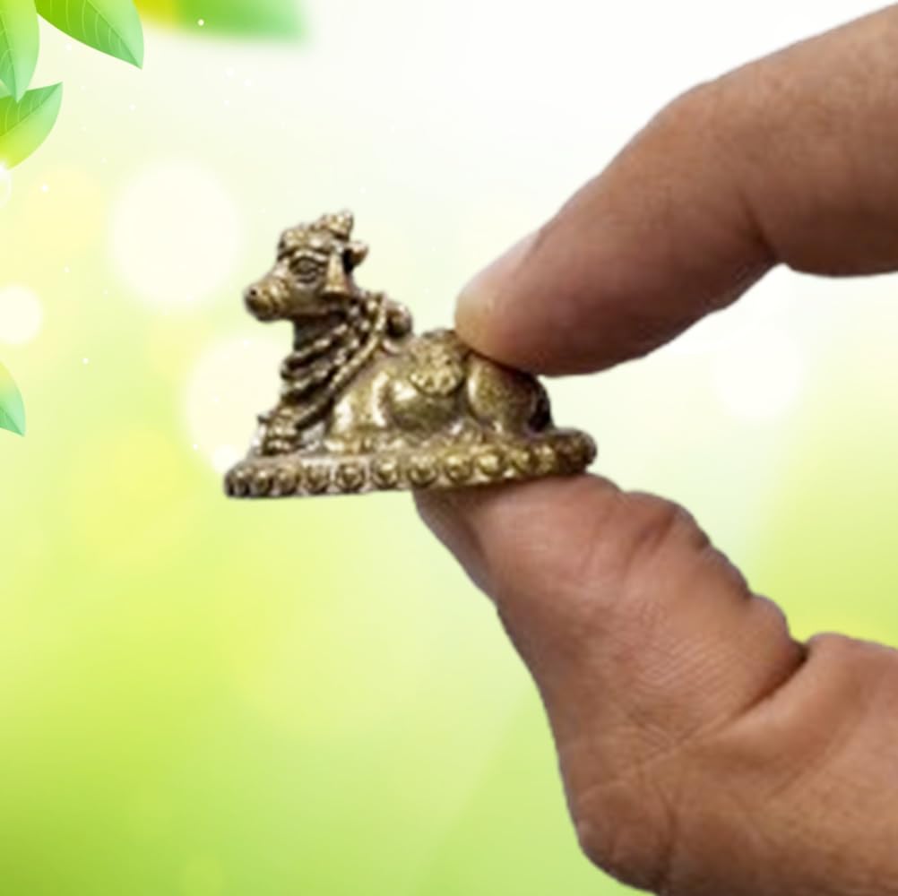 Figurine miniature en laiton Nandi Bull, une statue de collection aux finitions d'exception