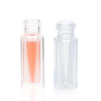 9mm Screw Top Vials with 0.3 mL Fused Inserts, Polypropylene,100 pcs