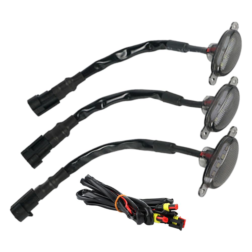 Riloer Zestaw świateł LED do kratki 12V w stylu Raptor, aftermarketowa kratka kompatybilna z kratką Ford F-150 Raptor Style 2004-2008, przyciemniana osłona/3 szt. bursztynowych świateł LED