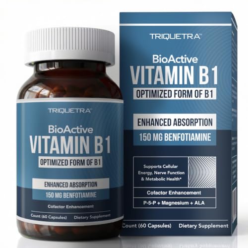 Vitamin B1 150mg Capsules - Benfotiamine Fat-Soluble Form, Maximum Strength