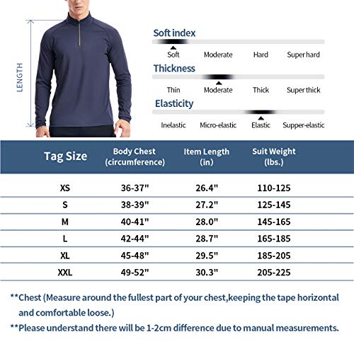 Mens 1/4 Zip Pullover Lightweight Golf Long Sleeve Running Workout Shirts(Black,L) #TOP2